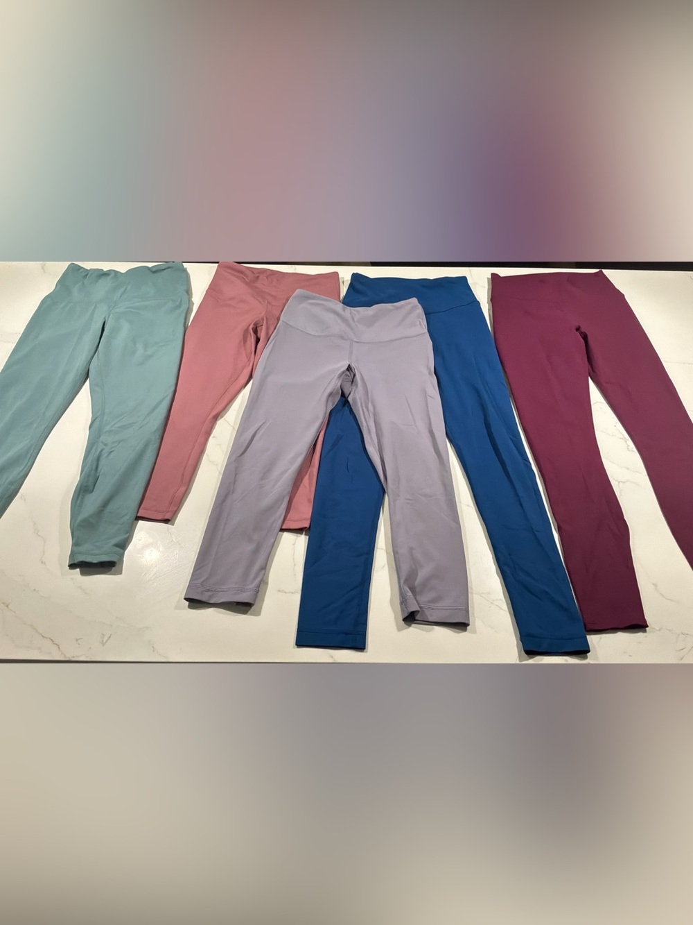 Yogalicious womens' Leggings Pack - Sage, Dusty Rose, Lavender, Royal Blue, Berr